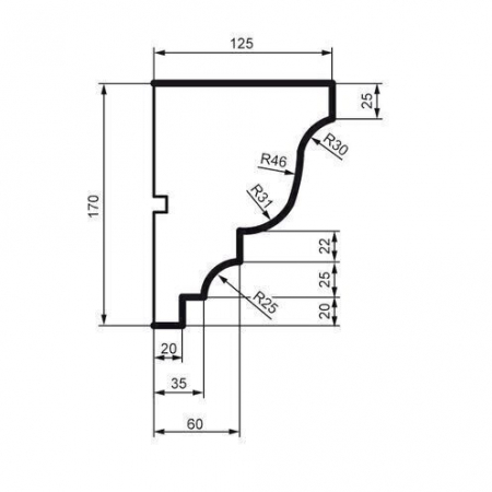 Cornișă pentru exterior, KC 102, 17cm x 12.5cm x 200cm [1]