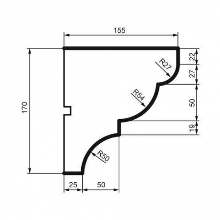 Cornișă pentru exterior, KC 103, 17cm x 15.5cm x 200cm [1]