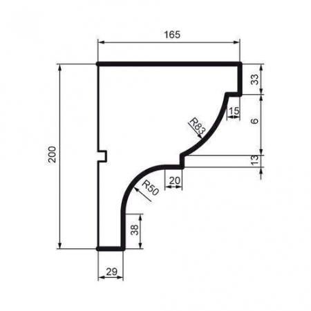 Cornișă pentru exterior, KC 105, 20cm x 16.5cm x 200cm [1]