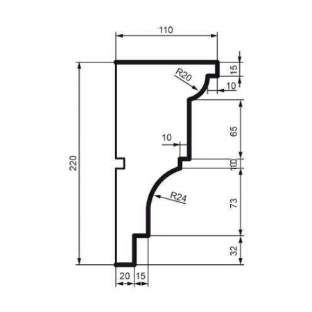 Cornișă pentru exterior, KC 107, 22cm x 11cm x 200cm [1]