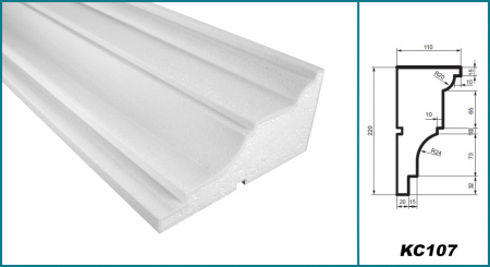 Cornișă pentru exterior, KC 107, 22cm x 11cm x 200cm [4]