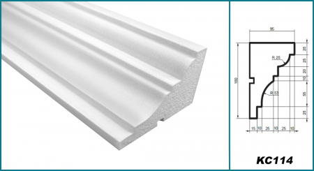 Cornișă pentru exterior, KC 114, 16cm x 9.5cm x 200cm [3]