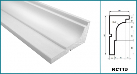 Cornișă pentru exterior, KC 115, 18cm x 9cm x 200cm [4]