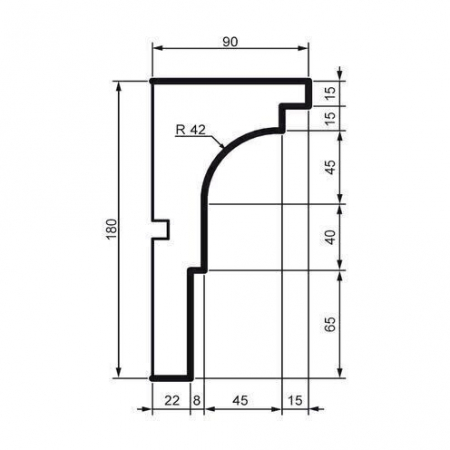 Cornișă pentru exterior, KC 115, 18cm x 9cm x 200cm [1]