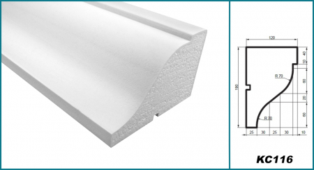 Cornișă pentru exterior, KC 116, 19cm x 12cm x 200cm [4]