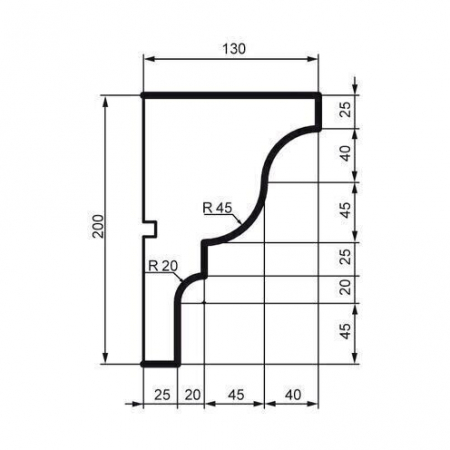 Cornișă pentru exterior, KC 118, 20cm x 13cm x 200cm [1]