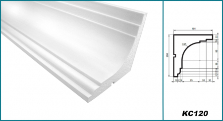 Cornișă pentru exterior, KC 120, 20cm x18.5cm x 200cm [4]