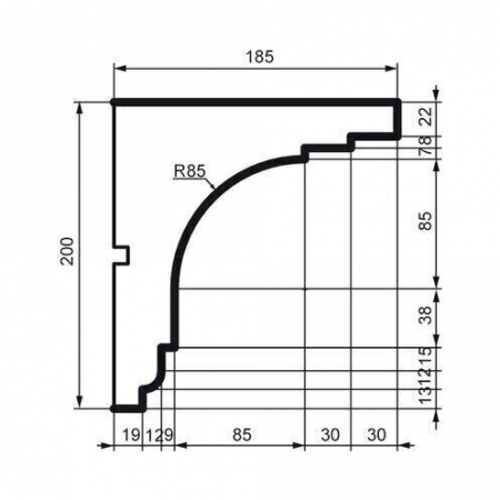 Cornișă pentru exterior, KC 120, 20cm x18.5cm x 200cm [1]