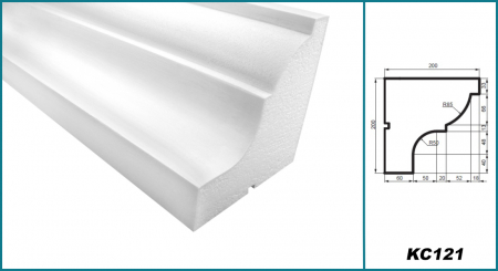Cornișă pentru exterior, KC 121, 20cm x 20cm x 200cm [4]
