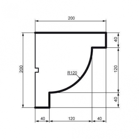 Cornișă pentru exterior, KC 122, 20cm x 20cm x 200cm [1]