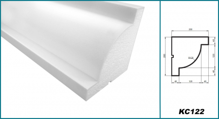 Cornișă pentru exterior, KC 122, 20cm x 20cm x 200cm [4]