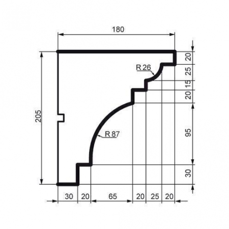 Cornișă pentru exterior, KC 123, 20.5cm x 18cm x 200cm [1]