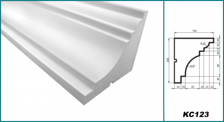Cornișă pentru exterior, KC 123, 20.5cm x 18cm x 200cm [4]