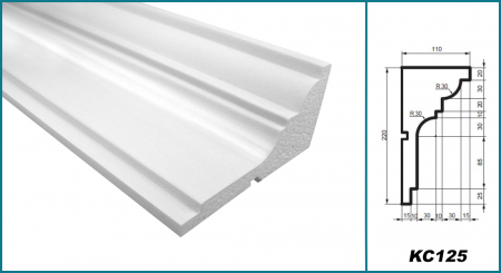 Cornișă pentru exterior, KC 125, 22cm x 11cm x 200cm [4]