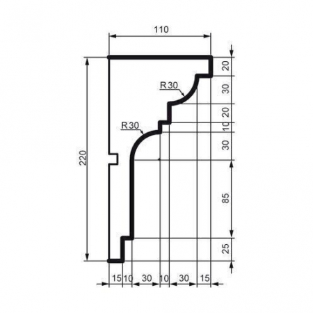 Cornișă pentru exterior, KC 125, 22cm x 11cm x 200cm [1]