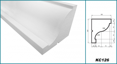 Cornișă pentru exterior, KC 126, 22cm x 18cm x 200cm [4]