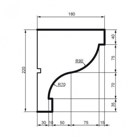 Cornișă pentru exterior, KC 126, 22cm x 18cm x 200cm [1]