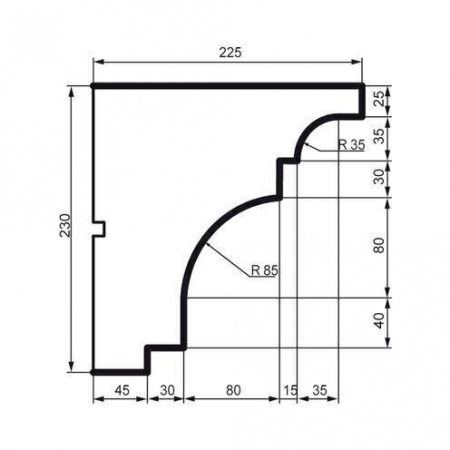 Cornișă pentru exterior, KC 127, 23cm x 22.5cm x 200cm [1]