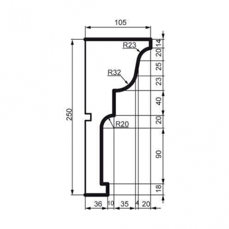Cornișă pentru exterior, KC 128, 25cn x 10.5cm x 200cm [1]