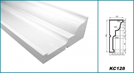 Cornișă pentru exterior, KC 128, 25cn x 10.5cm x 200cm [3]