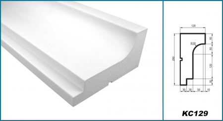 Cornișă pentru exterior, KC 129, 25cm x 12cm x 200cm [4]