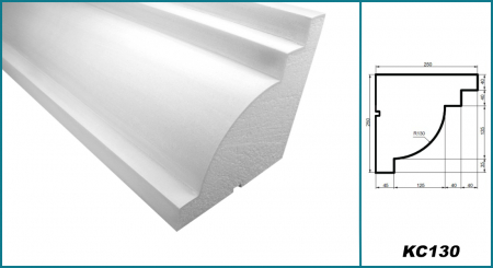 Cornișă pentru exterior, KC 130, 25cm x 25cm x 200cm [4]