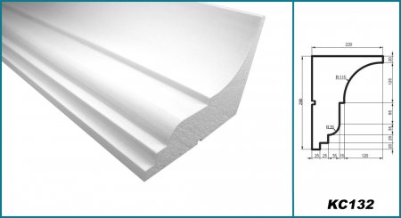 Cornișă pentru exterior, KC 132, 29cm x 22cm x 200cm [4]