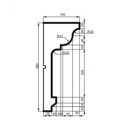 Cornișă pentru exterior, KC 133, 38cm x 15.5cm [1]