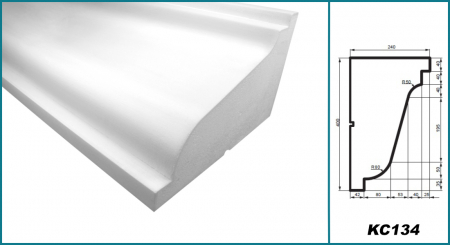 Cornișă pentru exterior, KC 134, 40cm x 24cm x 200cm [4]