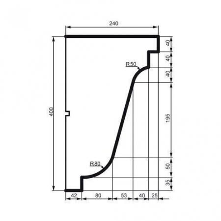 Cornișă pentru exterior, KC 134, 40cm x 24cm x 200cm [1]