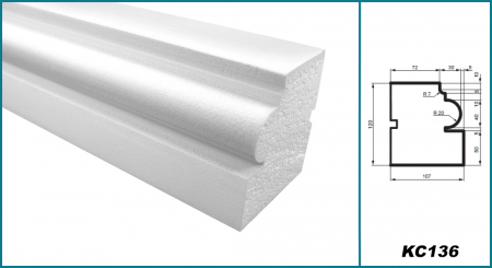 Cornișă pentru exterior, KC 136, 12cm x 10.7cm x 200cm [3]