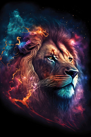 Tablouri Chic și Glam - Leu cosmic, energie stelară