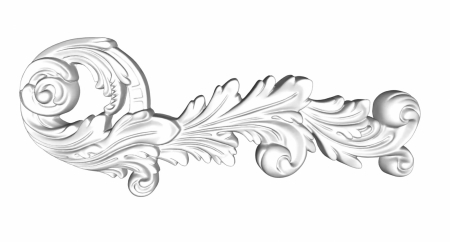 Ornamente din poliuretan - Ornament din poliuretan, Grand Decor,  W 874R, 18.7cmx45.5cmx3.5cm