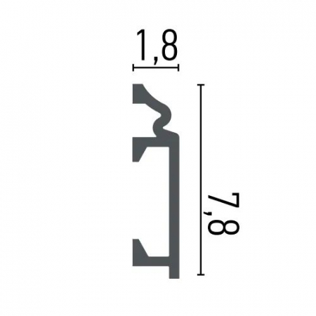 Plinta  decorativa, din HDP, HCR 507, 7.8cmx1.8cmx200cm [1]