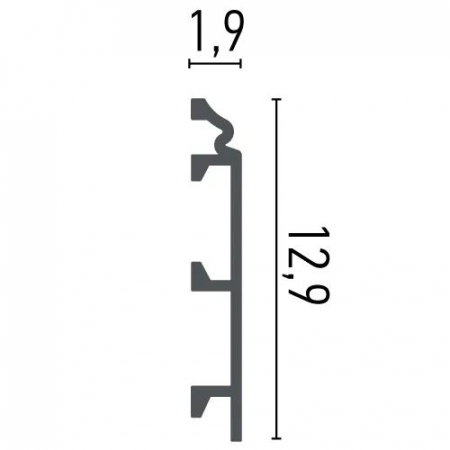 Plinta  decorativa, din HDP, HCR 509, 12.9cmx1.9cmx200cm [1]
