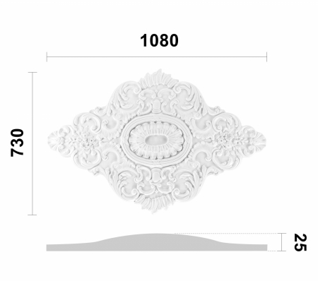 Rozeta din poliuretan, Grand Decor, R 161 , 108cmx73cm [1]