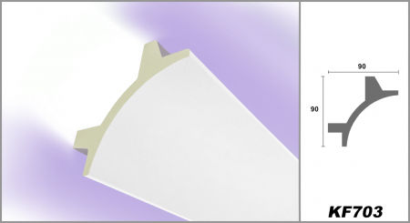 Scafa luminoasa - cornisa din poliuretan,Tesori F, KF 703, 9cmx9cmx200cm [3]