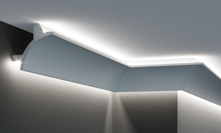 Scafe luminoase- profile pentru banda led, de interior - Scafa luminoasa - cornisa din poliuretan,Tesori F, KF 703, 9cmx9cmx200cm