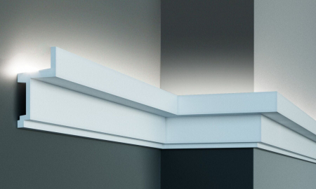 Scafe luminoase- profile pentru banda led, de interior - Scafa luminoasa - cornisa din poliuretan,Tesori F, KF705, 11.1cmx6cmx200cm