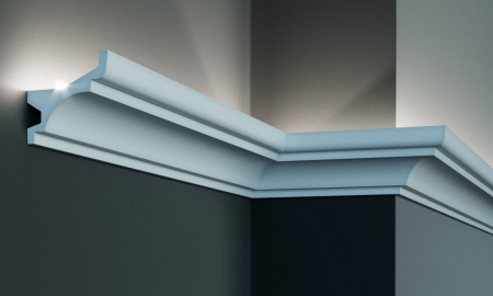 Scafe luminoase- profile pentru banda led, de interior - Scafa luminoasa - cornisa din poliuretan,Tesori F, KF716, 7.9cmx8cmx200cm