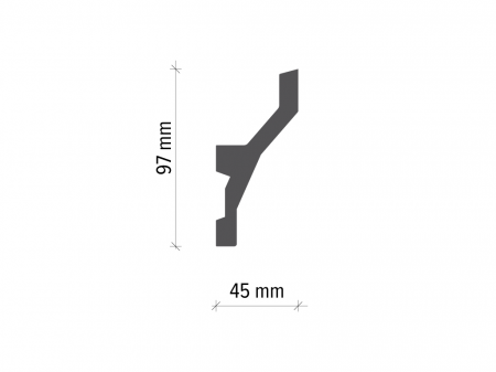 Scafa luminoasa - cornisa din poliuretan,Tesori F, KF719, 9.7cmx4.5cmx200cm [1]