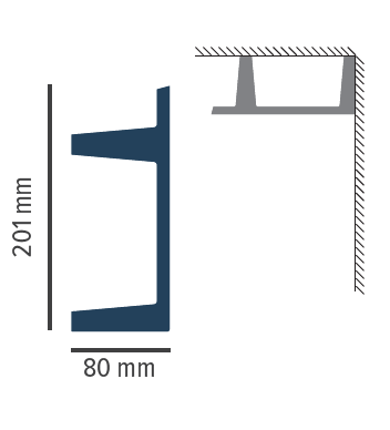 Scafa luminoasa - cornisa din poliuretan,Tesori F, KF722, 8cmx20.1cmx200cm [2]