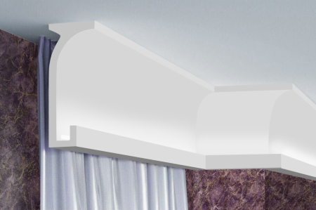 Scafa luminoasa - cornisa masca galerie perdea , din poliuretan,Tesori F, KF803, 15cmx6cmx200cm [3]