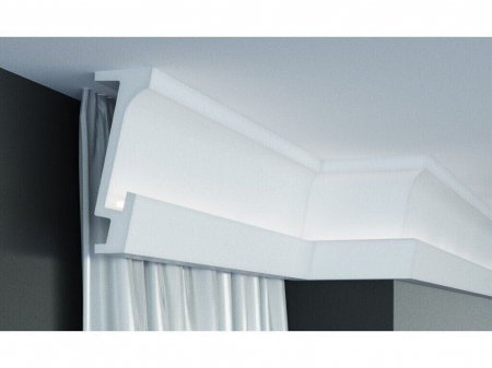 Scafe luminoase- profile pentru banda led, de interior - Scafa luminoasa - cornisa masca galerie perdea , din poliuretan,Tesori F, KF804, 16cmx5.6cmx200cm