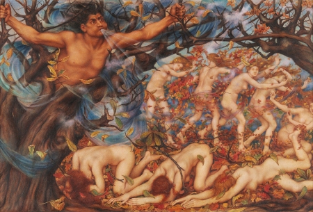 Tablouri canvas - Evelyn De Morgan-Boreas si frunzele cazute