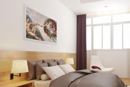 Tablou canvas Michelangelo-Crearea lui Adam 70 x 150cm [1]