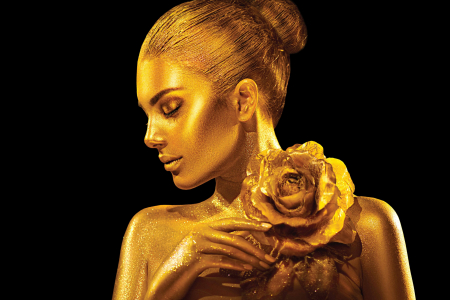 Tablouri Chic și Glam - Trandafir de aur