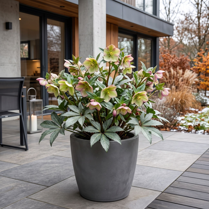 Helleborus x sternii Silver Dollar spanz frunze argintii ghiveci Pepiniera Sibiu [2]