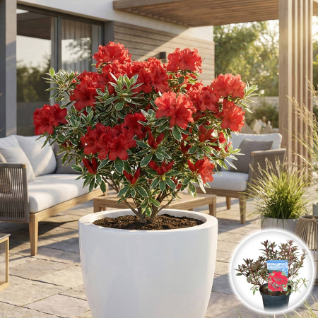 Rhododendron - azalee-japonica-hotshot-variegata-frunze-pestrite-pepiniera-sibiu