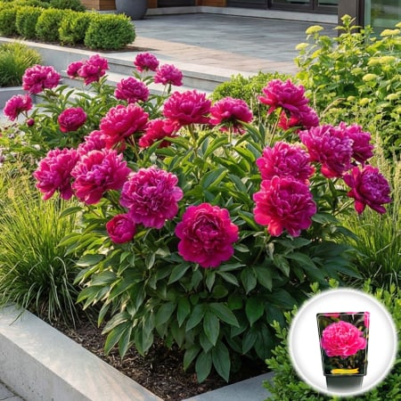 Paeonia lactiflora Edulis Superba Bujor Erbaceu Roz Parfumat Ghiveci Pepiniera Sibiu [1]